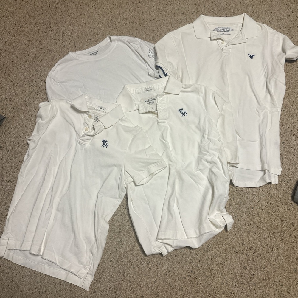 Abercrombie & Fitch White Polo Collection
